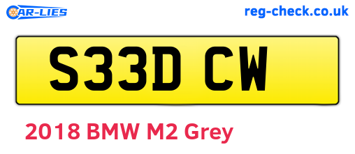 S33DCW are the vehicle registration plates.
