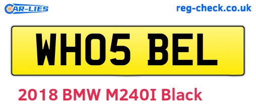 WH05BEL are the vehicle registration plates.