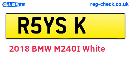 R5YSK are the vehicle registration plates.