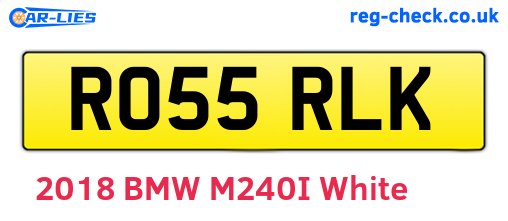 RO55RLK are the vehicle registration plates.