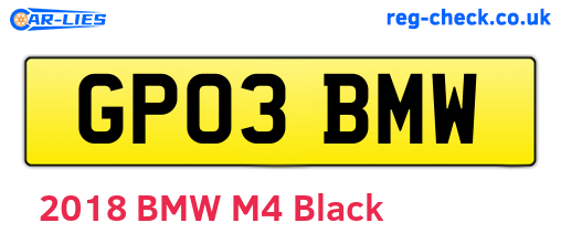 GP03BMW are the vehicle registration plates.