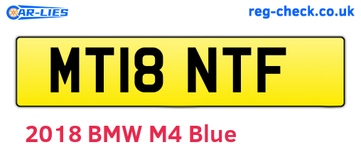MT18NTF are the vehicle registration plates.