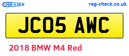 JC05AWC are the vehicle registration plates.