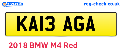 KA13AGA are the vehicle registration plates.