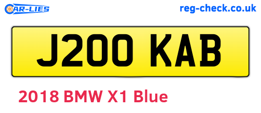 J200KAB are the vehicle registration plates.