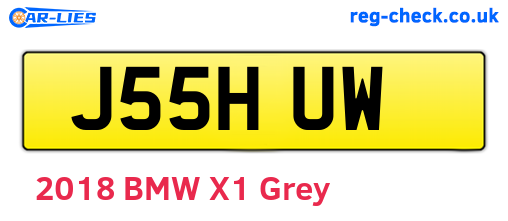 J55HUW are the vehicle registration plates.