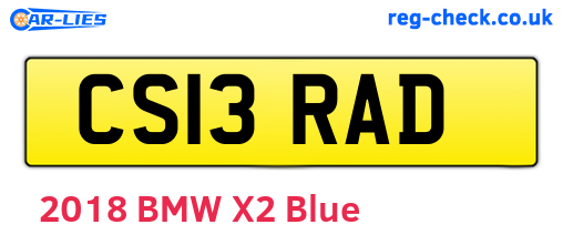 CS13RAD are the vehicle registration plates.