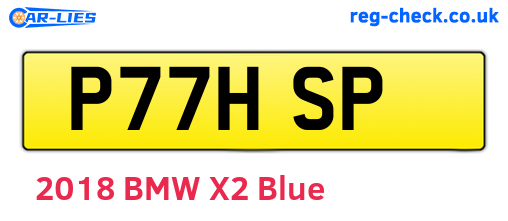 P77HSP are the vehicle registration plates.