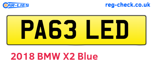 PA63LED are the vehicle registration plates.