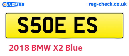 S50EES are the vehicle registration plates.
