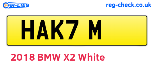 HAK7M are the vehicle registration plates.