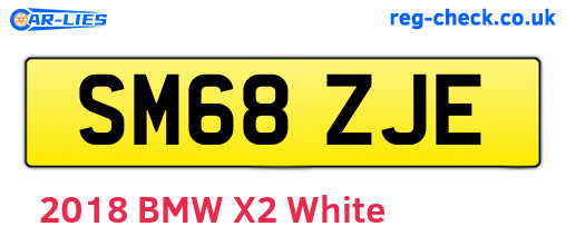 SM68ZJE are the vehicle registration plates.