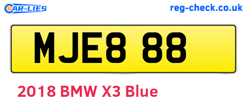 MJE888 are the vehicle registration plates.