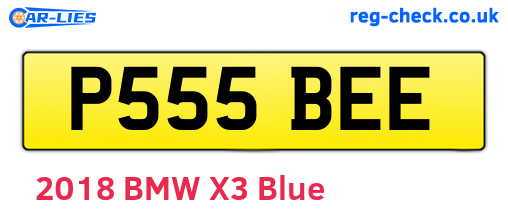 P555BEE are the vehicle registration plates.