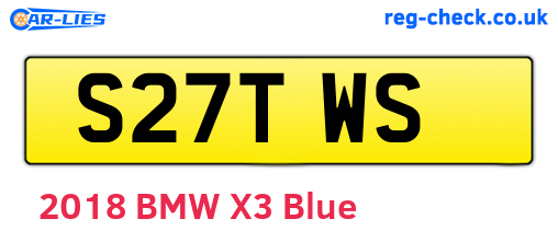 S27TWS are the vehicle registration plates.
