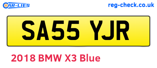 SA55YJR are the vehicle registration plates.