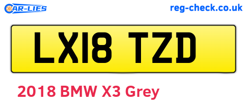 LX18TZD are the vehicle registration plates.