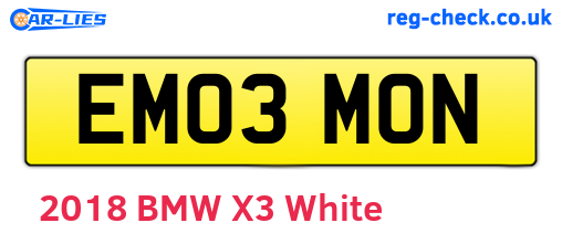 EM03MON are the vehicle registration plates.