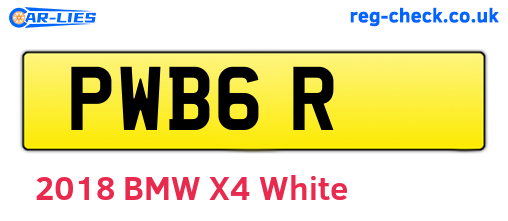 PWB6R are the vehicle registration plates.