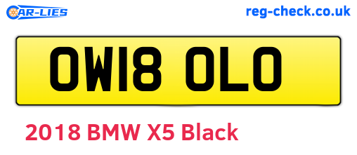 OW18OLO are the vehicle registration plates.