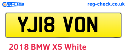 YJ18VON are the vehicle registration plates.