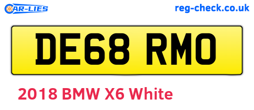 DE68RMO are the vehicle registration plates.