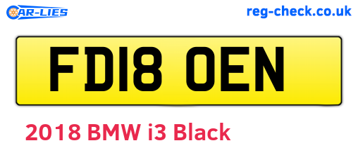 FD18OEN are the vehicle registration plates.