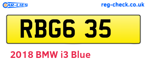 RBG635 are the vehicle registration plates.