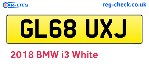 GL68UXJ are the vehicle registration plates.