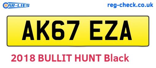 AK67EZA are the vehicle registration plates.