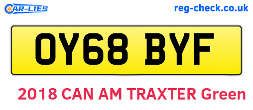 OY68BYF are the vehicle registration plates.