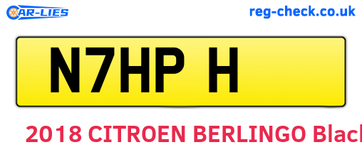 N7HPH are the vehicle registration plates.