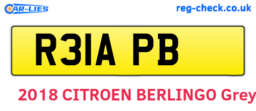 R31APB are the vehicle registration plates.
