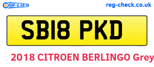 SB18PKD are the vehicle registration plates.