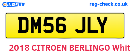 DM56JLY are the vehicle registration plates.