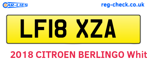 LF18XZA are the vehicle registration plates.
