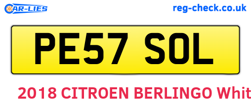 PE57SOL are the vehicle registration plates.