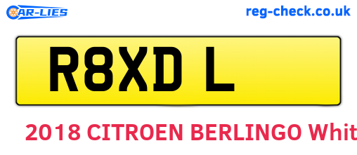 R8XDL are the vehicle registration plates.