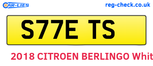 S77ETS are the vehicle registration plates.