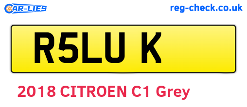 R5LUK are the vehicle registration plates.