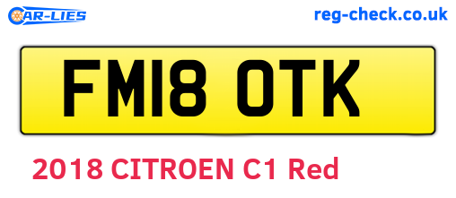 FM18OTK are the vehicle registration plates.