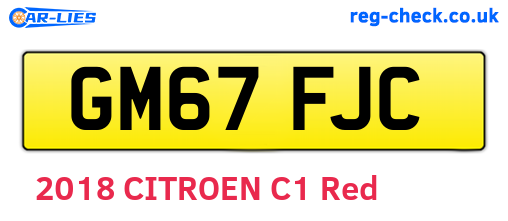 GM67FJC are the vehicle registration plates.