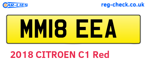 MM18EEA are the vehicle registration plates.