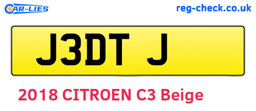 J3DTJ are the vehicle registration plates.