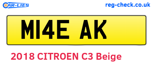 M14EAK are the vehicle registration plates.
