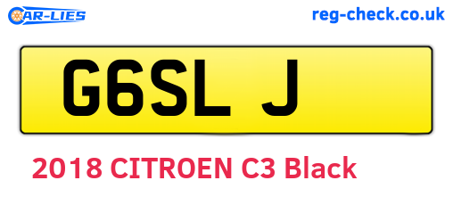 G6SLJ are the vehicle registration plates.