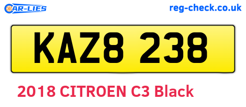 KAZ8238 are the vehicle registration plates.
