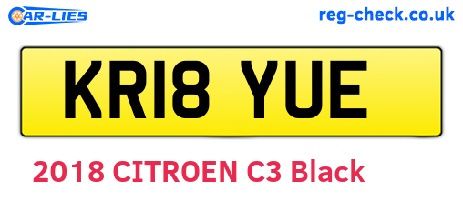 KR18YUE are the vehicle registration plates.