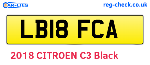 LB18FCA are the vehicle registration plates.