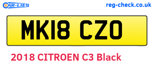 MK18CZO are the vehicle registration plates.
